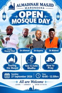 Open Day poster for Almadinah Masjid