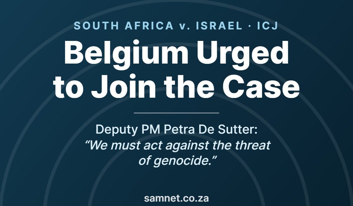 Belgium urged to join South Africa’s Gaza genocide case at the International Court of Justice