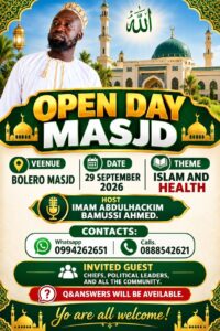 Open Day poster for Bolero Masjid