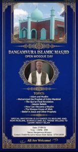Open Day poster for Dangamvura Islamic Masjid