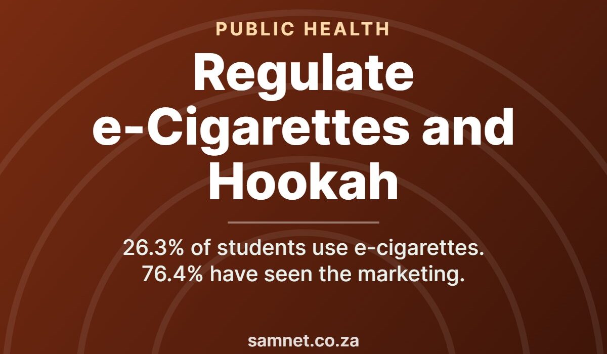 SAMRC study — 26.3% of university students use e-cigarettes and 76.4% have been exposed to marketing