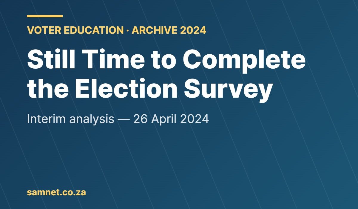 SAMNET 2024 Election Survey interim analysis card