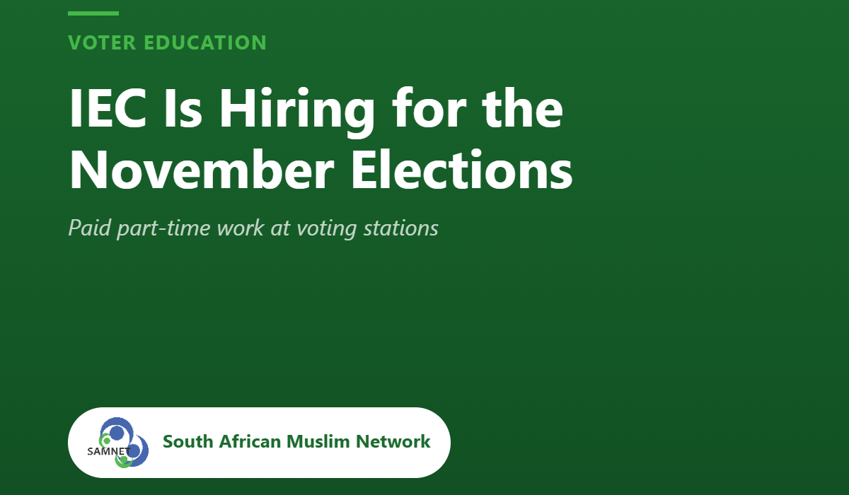 SAMNET card: IEC Is Hiring for the November Elections