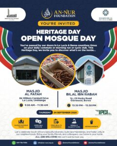 Open Day poster for Masjid Bilal ibn Rabah