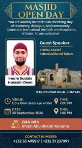 Open Day poster for Masjid Umar Ibn Al Khattab