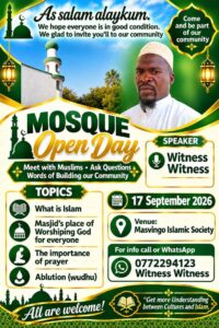Open Day poster for Masvingo Islamic Society