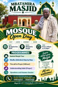 Open Day poster for Mbatamira Masjid