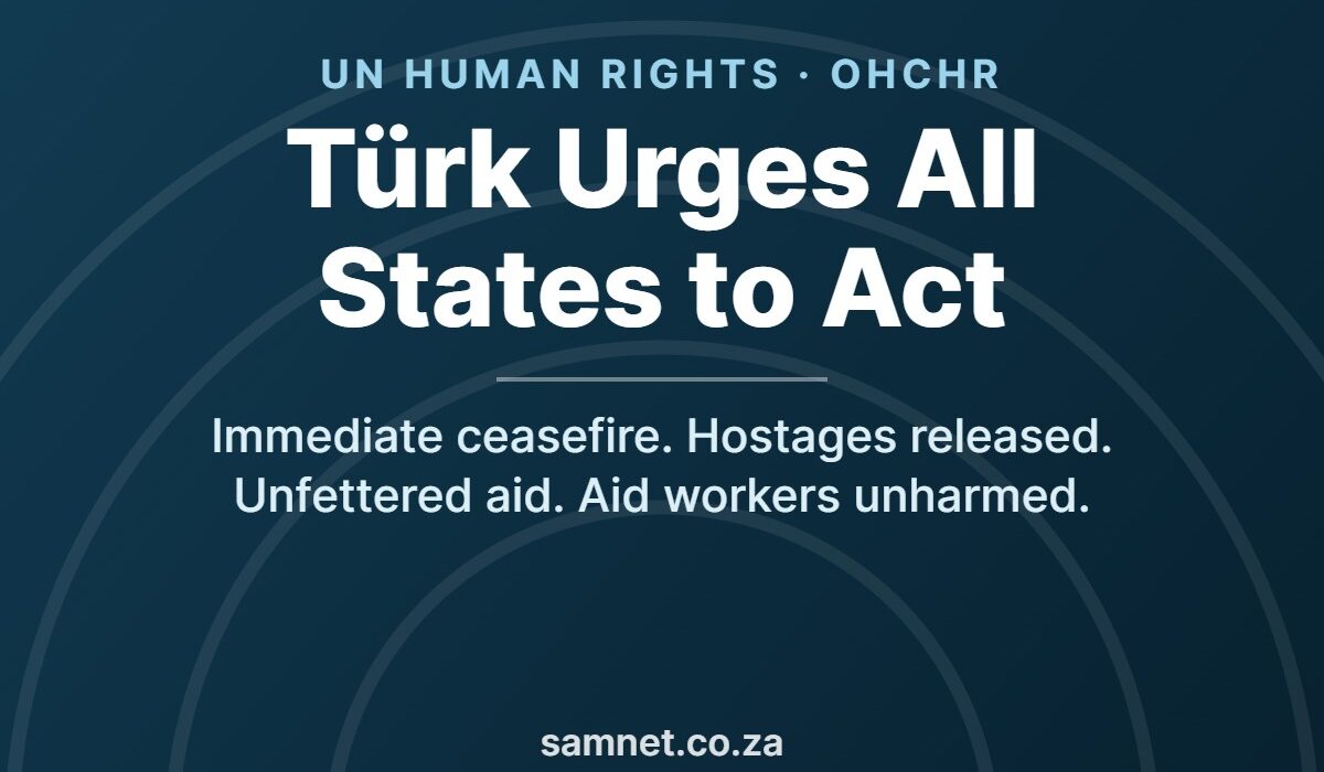 UN High Commissioner for Human Rights Volker Türk urges all States to act over Gaza and the West Bank
