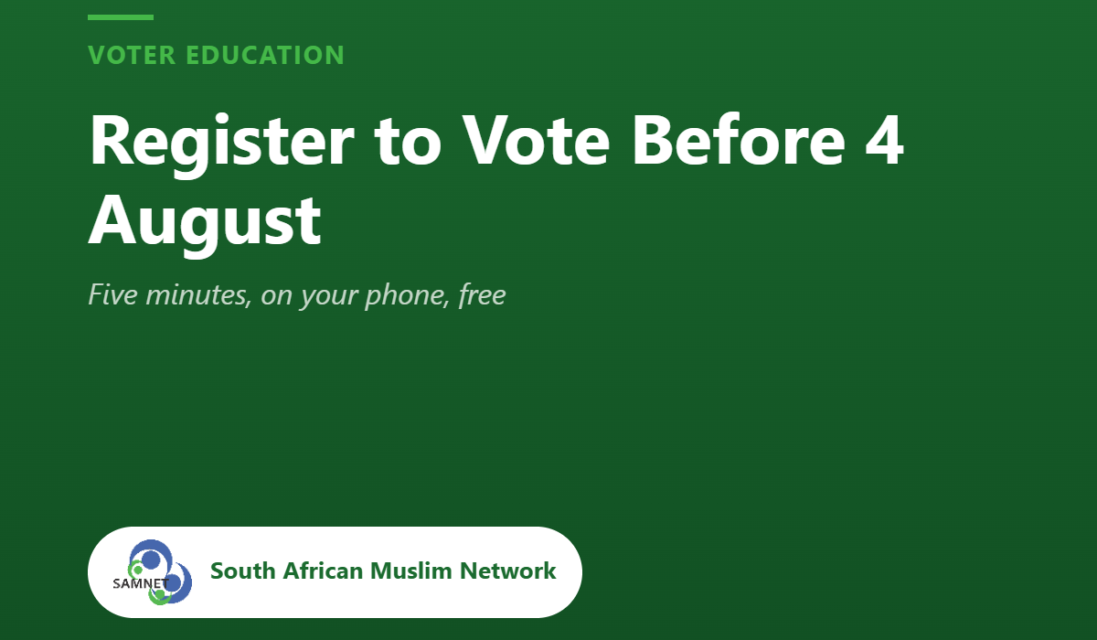 SAMNET card: Register to Vote Before 4 August