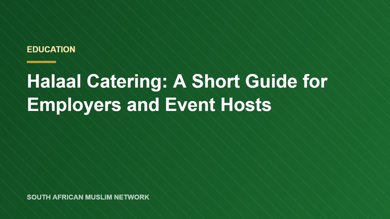Halaal catering guide